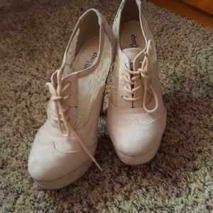 Light Pink and Lace Pumps